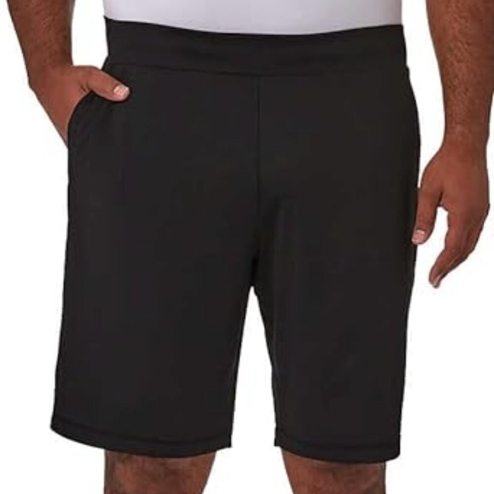 New 32 Degrees Cool Men's Stretch Performance Shorts, Black  XL Zipper Pockets